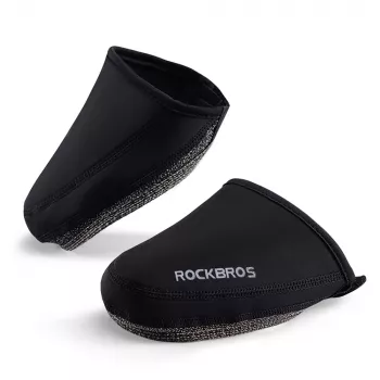 ROCKBROS LF1030 winddichte thermo-teencovers voor fietsschoenen, zwart, EU 36-42