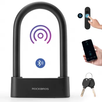 Rockbros SMART vingerafdruk & Bluetooth fietsslot 100 cm zwart