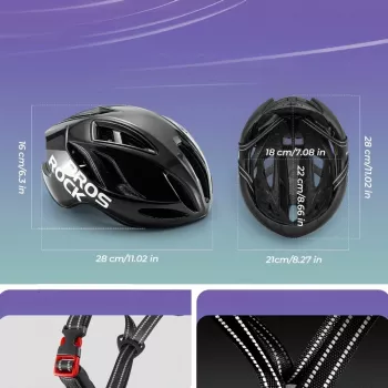 ROCKBROS TS-42 lichte fietshelm 58-62 cm zwart