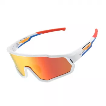 ROCKBROS SP383 Shining Warrior fietsbril - matwit frame, gepolariseerde rode glazen