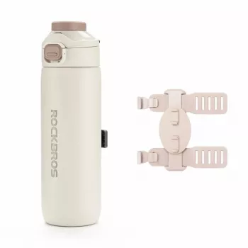 ROCKBROS thermische fietsfles S550H-1 met magneetband, beige, 550 ml
