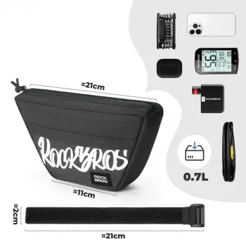 Rockbros G011 Flash Journey stuurtas – trapeziumvormig, zwart
