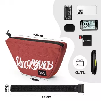 Rockbros G011 Flash Journey stuurtas – trapeziumvormig, rood