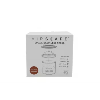 Airscape aromabewaarbus van RVS, klein, geborsteld koper