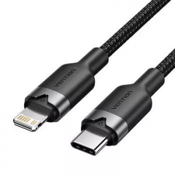 VENTION LALBH USB-C naar Lightning kabel 2m Zwart MFi-gecertificeerd snelladen