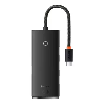 Baseus Lite Series USB-C-hub adapter 4x USB 3.0 25cm zwart