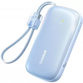 Baseus EnerFill FC21 Qpow 3 Ultra 10000mAh 45W powerbank met afneembare USB-C/Lightning-kabel - blauw