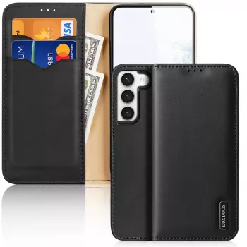Dux Ducis Hivo flip portemonneehoes voor Samsung Galaxy S23+ met RFID-blokkering, zwart