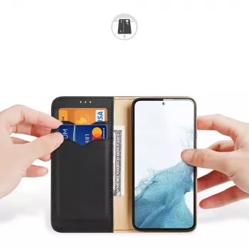 Dux Ducis Hivo flip portemonneehoes voor Samsung Galaxy S23+ met RFID-blokkering, zwart