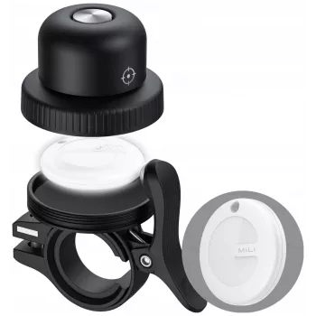 MiLi MiBell AND slimme fietsbel met diefstalalarm en GPS-tracking, zwart