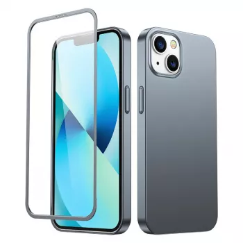Joyroom 360 Full Case voor iPhone 13, voor- en achterzijde + gehard glasbescherming, Tarnish Grey (JR-BP927)