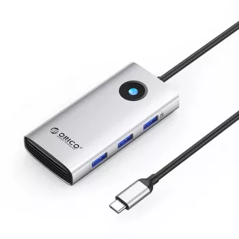 ORICO PW11 USB-C dockingstation 6-in-1, 3x USB-A 3.0, 1x USB-C 3.0, 1x USB-C PD 100W, 1x HDMI 4K 30Hz - zilver