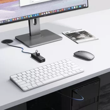 ORICO PW3UR25-U3 4-poorts USB-hub met 3x USB-A 3.0 en 2.5G Ethernet, 1m kabel, zwart