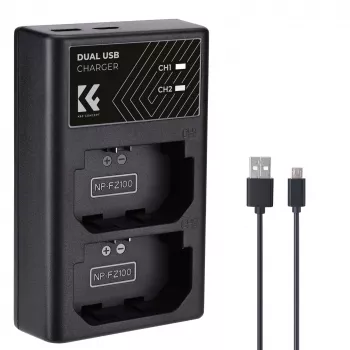 K&F Concept Dual USB-oplader voor Sony NP-FZ100-accu - KF28.0010