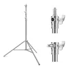 K&F Concept KF34.044 280cm aluminium lichtstativ met 1/4 inch-20 & 3/8 inch-16 omkeerbare tap, 5kg draagvermogen, 3-delig, flip-locks, veerdemping, zwart