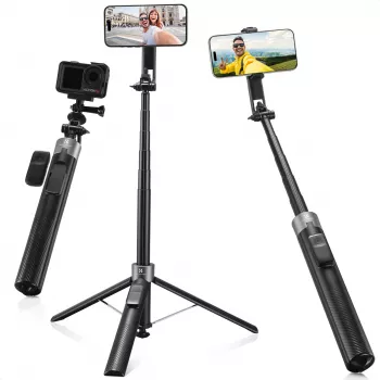 K&F Concept X97-C selfiestick statief 180 cm met MagSafe magneethouder en Bluetooth-afstandsbediening (zwart)