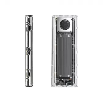 ORICO TCM2-G20 M.2 NVMe USB-C 3.2 20Gb/s-behuizing - zilver/transparant