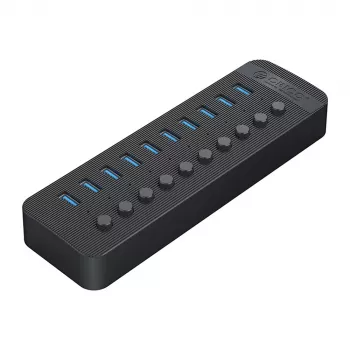 ORICO CT2U3-10AB 10-poorts USB 3.0-hub met individuele schakelaars - zwart