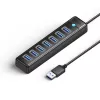 ORICO PW7U-U3 7-poorts USB 3.0-hub met USB-C-voeding, 1m kabel, zwart