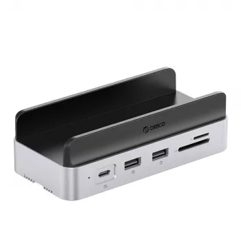 ORICO MiniDock 10-in-1 USB-C-dockingstation met M.2 NVMe/SATA SSD-behuizing - zilver