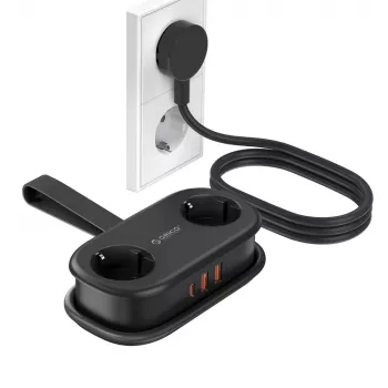 ORICO AP3 20W GaN stekkerdoos 5-in-1 2x AC + 2x USB-A + 1x USB-C - zwart