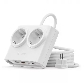 ORICO PDC25 stekkerdoos 25W 6-in-1 2x AC + 2x USB-A + 2x USB-C - wit