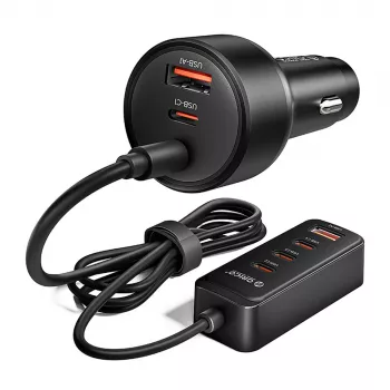 ORICO ChargeClip 108W autolader met clip, 2x USB-A + 4x USB-C, zwart