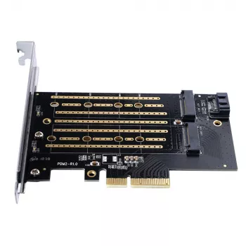 ORICO PDM2 PCIe 3.0 x4 M.2 NVMe & SATA SSD adapterkaart - zwart