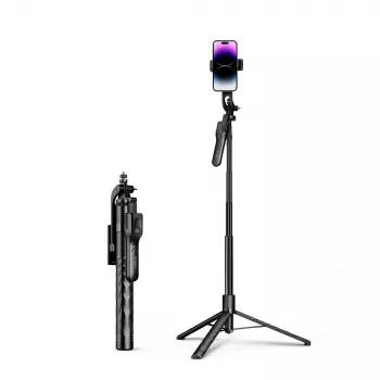 ORICO SPM175 selfiestick-statief met Bluetooth 5.2-afstandsbediening, 1/4 inch universele schroef, 360°-draaibaar, 70 cm maximale lengte, zwart