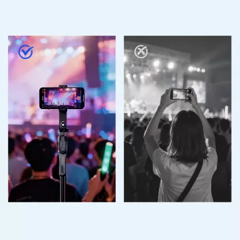 ORICO SPM175 selfiestick-statief met Bluetooth 5.2-afstandsbediening, 1/4 inch universele schroef, 360°-draaibaar, 70 cm maximale lengte, zwart