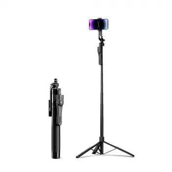 ORICO SPM215 selfiestick-statief met Bluetooth 5.2 afstandsbediening, 360° draaibaar, 1/4 inch statiefschroefdraad, uitschuifbaar tot 72 cm, zwart
