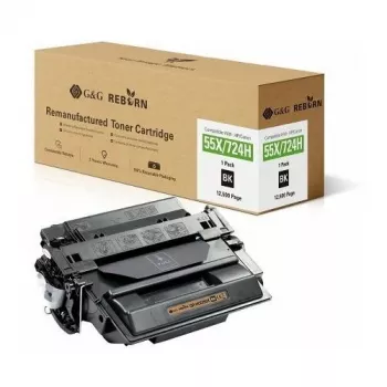G&G Reborn gereviseerde tonerpatroon compatibel met HP 55X / Canon 724H zwart 12.500 pagina's