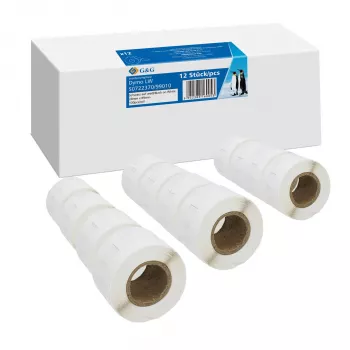 G&G labels 12 x 130 stuks voor DYMO 99010 / S0722370 - 28mm x 89mm witte direct-thermische etiketten
