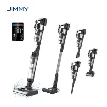 JIMMY PW11 Pro Max-B accu-stofzuiger en vloerwisser, 460 W, 21,6 V, 40-80 min looptijd, zwart/zilver
