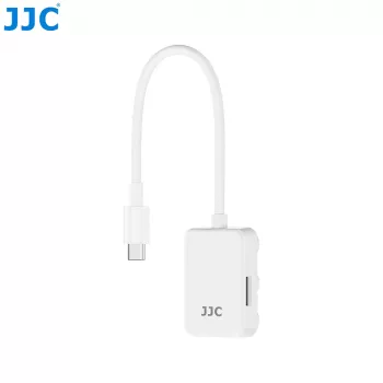 JJC PDB-UC USB-C micro SD-kaartlezer met 2x USB-C aansluitingen, Space Gray