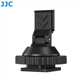JJC HC-DMN hotshoe naar 1/4 inch-20 schroefdraadadapter voor microfoonhouder, zwart