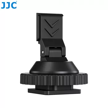 JJC HC-DMN hotshoe naar 1/4 inch-20 schroefdraadadapter voor microfoonhouder, zwart