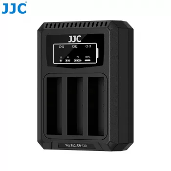 JJC triple USB acculader voor Ricoh DB-120 (3 slots) - DCH-DB120TC