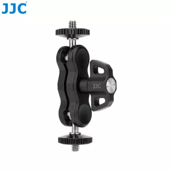 JJC MFC-B magic arm flexibele gooseneck-mount met klem voor monitorlamp, 2x 1/4 inch-schroef, zwart