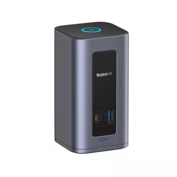 Baseus Nomos NU1 Air Spacemate 12-in-1 USB-C dockingstation, 2x HDMI 4K@60Hz, 2x DP 4K@60Hz, 2x USB-C, 2x USB-A 5Gbps, 2x USB-A 2.0, RJ45 Gigabit Ethernet, grijs