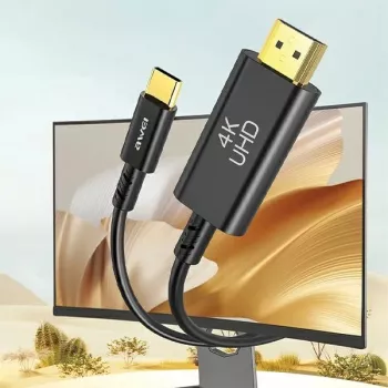 AWEI USB-C naar HDMI adapterkabel 4K 30Hz 2m zwart