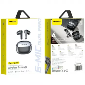 AWEI T92 ANC Pro True Wireless Earbuds met oplaadcase, zwart