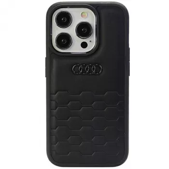 Audi kunstlederen hardcase voor Apple iPhone 15 Pro Max 6,7 inch zwart