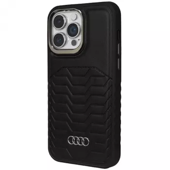 Audi kunstlederen MagSafe hardcase voor Apple iPhone 14 Pro Max 6,7 inch zwart