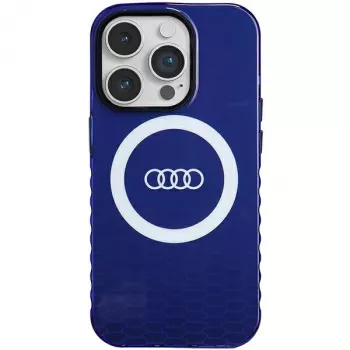 Audi IML Big Logo MagSafe Case voor iPhone 14 Pro 6.1 navy blue hardcase AU-IMLMIP14P-Q5/D2-BE