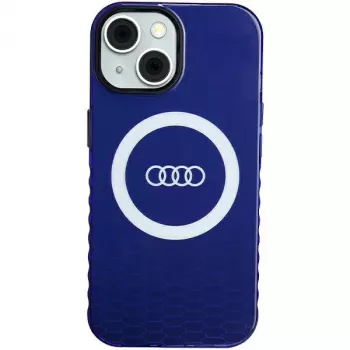 Audi IML Big Logo MagSafe Case voor iPhone 15 / 14 / 13 6.1 navy blue hard case