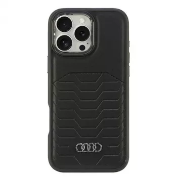 AUDI Kunstleder MagSafe Hard Case voor iPhone 16 Pro Max 6,9 inch zwart