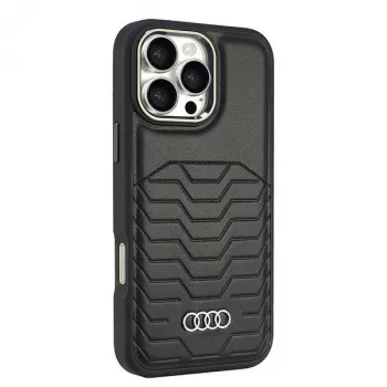AUDI Kunstleder MagSafe Hard Case voor iPhone 16 Pro Max 6,9 inch zwart