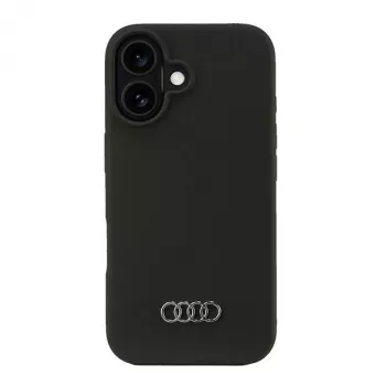 Audi silicone case voor iPhone 16 6,1 inch - zwarte hardcase AU-LSRIP16-Q3/D1-BK