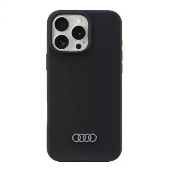 Audi Silicone Case voor iPhone 16 Pro Max 6.9 inch zwart hard case AU-LSRIP16PM-Q3/D1-BK